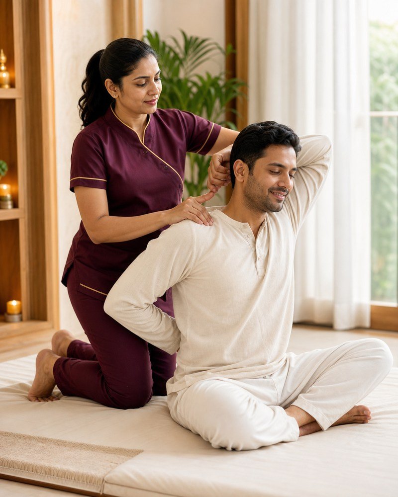 Professional Thai massage stretch